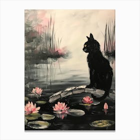 Cat In Pond 1 Canvas Print