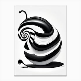 Full Body Snail Black And White 1 Pop Art Canvas Print