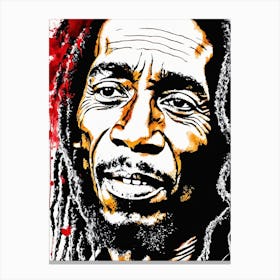Bob Marley Portrait Ink Painting (16) Canvas Print