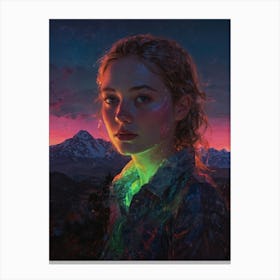 Girl With Glowing Eyes Canvas Print