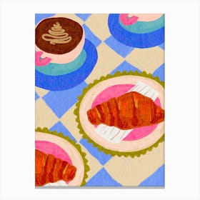 Coffee And Croissants 4 Canvas Print