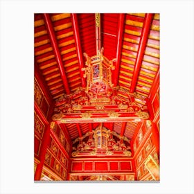 The Red And Gold Ceiling Of Hue Vietnam Canvas Print