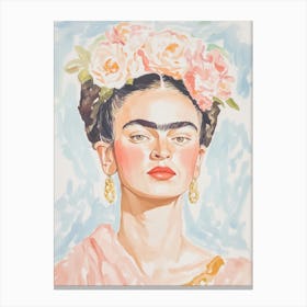 Frida Pastel Watercolor Canvas Print