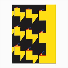 Yellow Bauhaus Colours & Shadows Canvas Print
