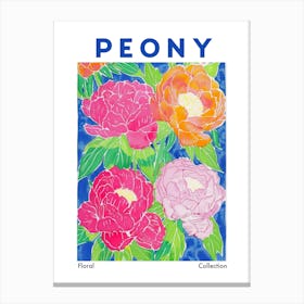 Peony Floral Collection Botanical Flower Market Canvas Print
