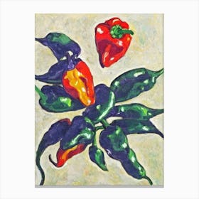 Thai Chili Pepper Fauvist vegetable Canvas Print