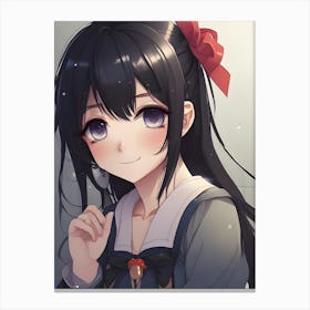 Anime Girl With Black Hair Canvas Print