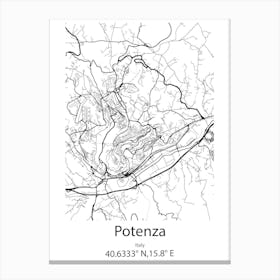 Potenza Picena,Italy Minimalist Map Canvas Print