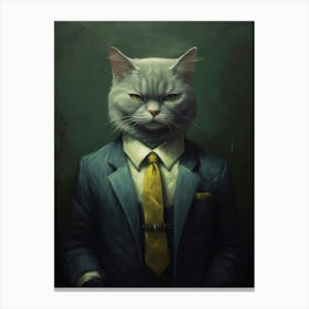 Gangster Cat Chartreux 3 Canvas Print
