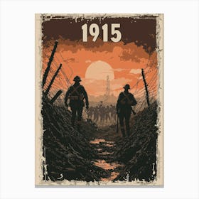 Aihrgdesign A Vintage Poster Depicting Soldiers In The Trench Ffb20fad 4f33 4345 968e Cc39e90d301b 0 Canvas Print