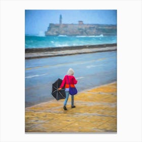 Windswept Walk Havana Canvas Print