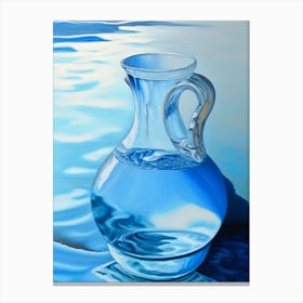 Water In Glass Jug Waterscape Marble Acrylic Painting 1 Canvas Print