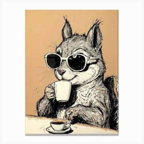 Squirrel In Sunglasses 1 Canvas Print