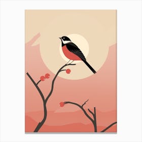 Minimalist Blackbird 3 Illustration Canvas Print