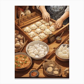 Dumpling Making Chinese New Year 12 Canvas Print