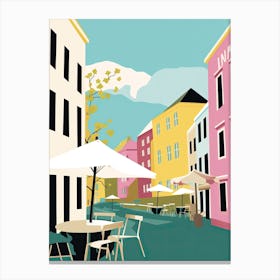 Linkoping, Sweden, Flat Pastels Tones Illustration 2 Canvas Print