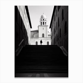 Urbino, Italy,  Black And White Analogue Photography  3 Canvas Print