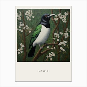 Ohara Koson Inspired Bird Painting Magpie 7 Poster Canvas Print