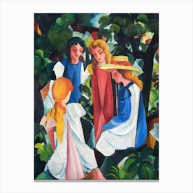 Girls In The Garden Canvas Print