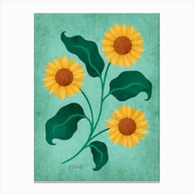 Golden Sunflowers Canvas Print