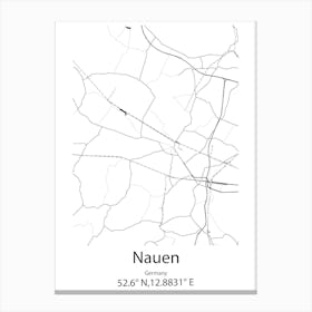 Nauen,Germany Minimalist Map Canvas Print