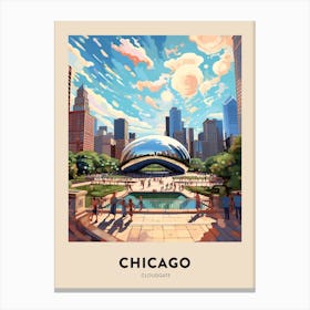 Cloudgate 2 Chicago Travel Poster Canvas Print
