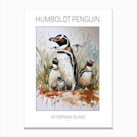 Humboldt Penguin Petermann Island Watercolour Painting 7 Poster Canvas Print