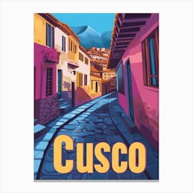 Aihrgdesign A Retro Travel Poster For Cusco Featuring The Anc C8ce6d25 2ade 43ca 97ac A0c34418a0a7 0 Canvas Print