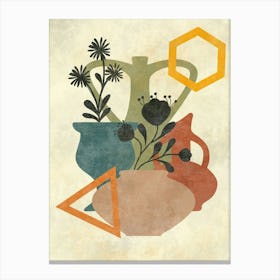 Vases And Geometric Shapes Canvas Print