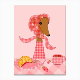 Greyhound at Brunch Canvas Print