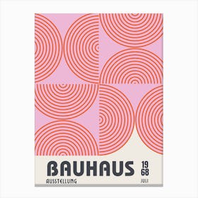 Bauhaus Exhibition Poster, Ausstellung Design Print, Pink & Orange Canvas Print