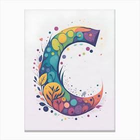 Colorful Letter C Illustration 27 Canvas Print