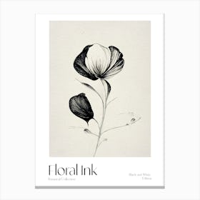 Floral Ink Botanical 2 Canvas Print