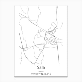 Sal A,Slovakia Minimalist Map Canvas Print