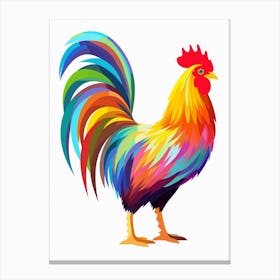 Colourful Geometric Bird Chicken 7 Canvas Print