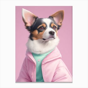 Dog Wearing Jacket Canvas Print