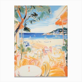 Costa Smeralda, Sardinia   Italy Beach Club Lido Watercolour 8 Canvas Print