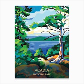 Acadia National Park Travel Poster Matisse Style 3 Canvas Print
