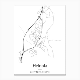 Heinola,Finland Minimalist Map Canvas Print