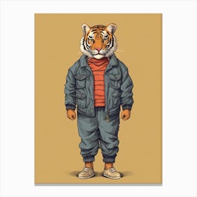 Tiger Illustrations Hipster 2 Canvas Print