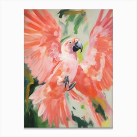 Pink Ethereal Bird Painting Macaw 7 Canvas Print