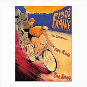 Bicycle Race In France, Classic Sport Poster Canvas Print