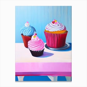 Cupcake Bakery Product Acrylic Painting Tablescape Canvas Print