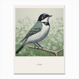 Ohara Koson Inspired Bird Painting Lark 3 Poster Canvas Print