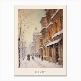 Vintage Winter Painting Poster Budapest Hungary Canvas Print