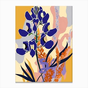 Colourful Flower Illustration Bluebonnet 3 Canvas Print
