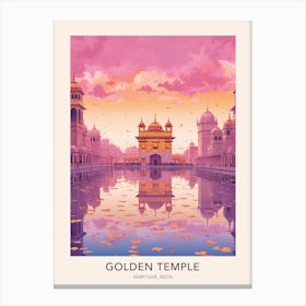Golden Temple Amritsar India Travel Poster Canvas Print