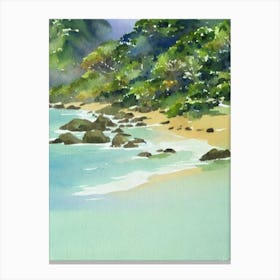 Fernando De Noronha Brazil Watercolour Tropical Destination Canvas Print