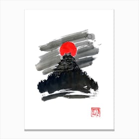 Red Moon Castle Canvas Print