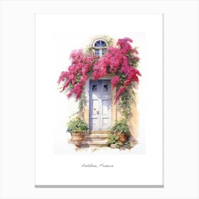 Antibes, France   Mediterranean Doors Watercolour Painting 3 Poster Canvas Print